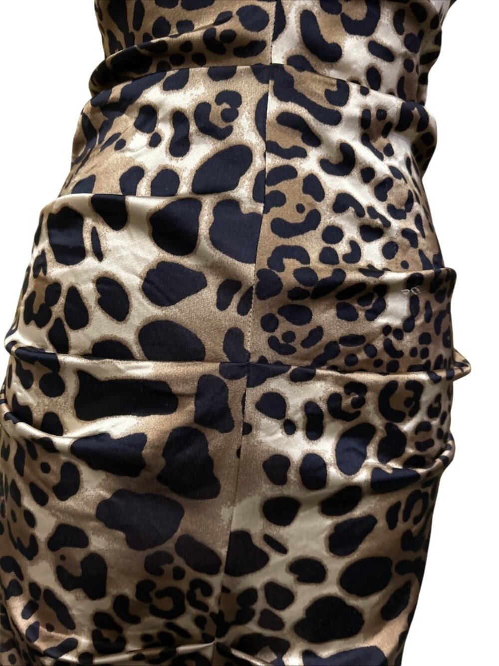 Vintage Cache Dress Leopard Print Pencil Wiggle 2 XS Pin-up Sexy Mob Wife - Picture 3 of 11